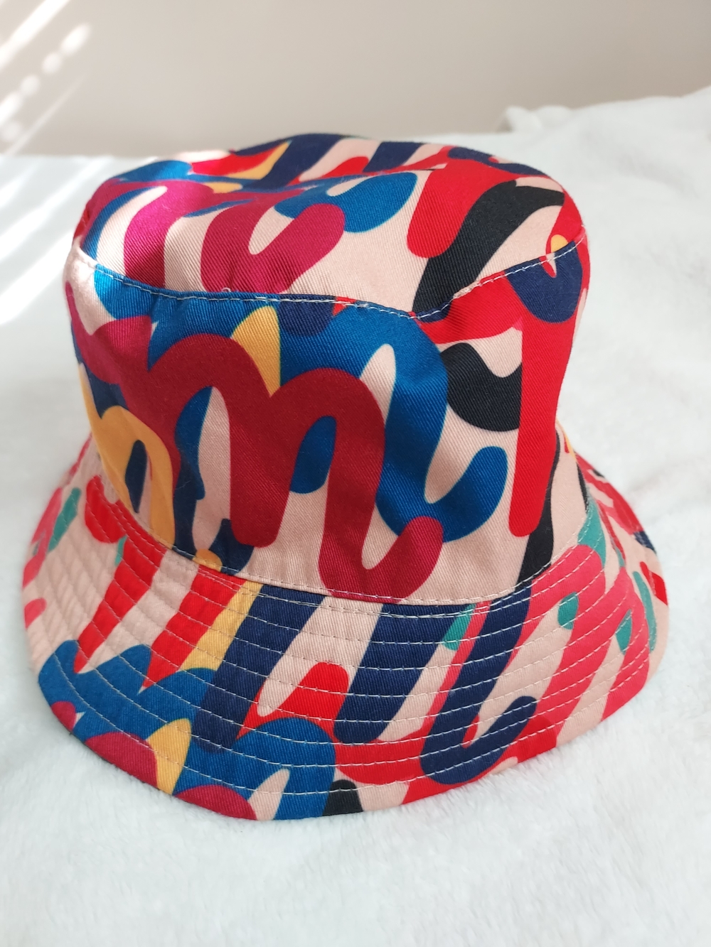 Mifland Million M Pattern Reversible Bucket Hat One Sz Streetwear Wild Abstract